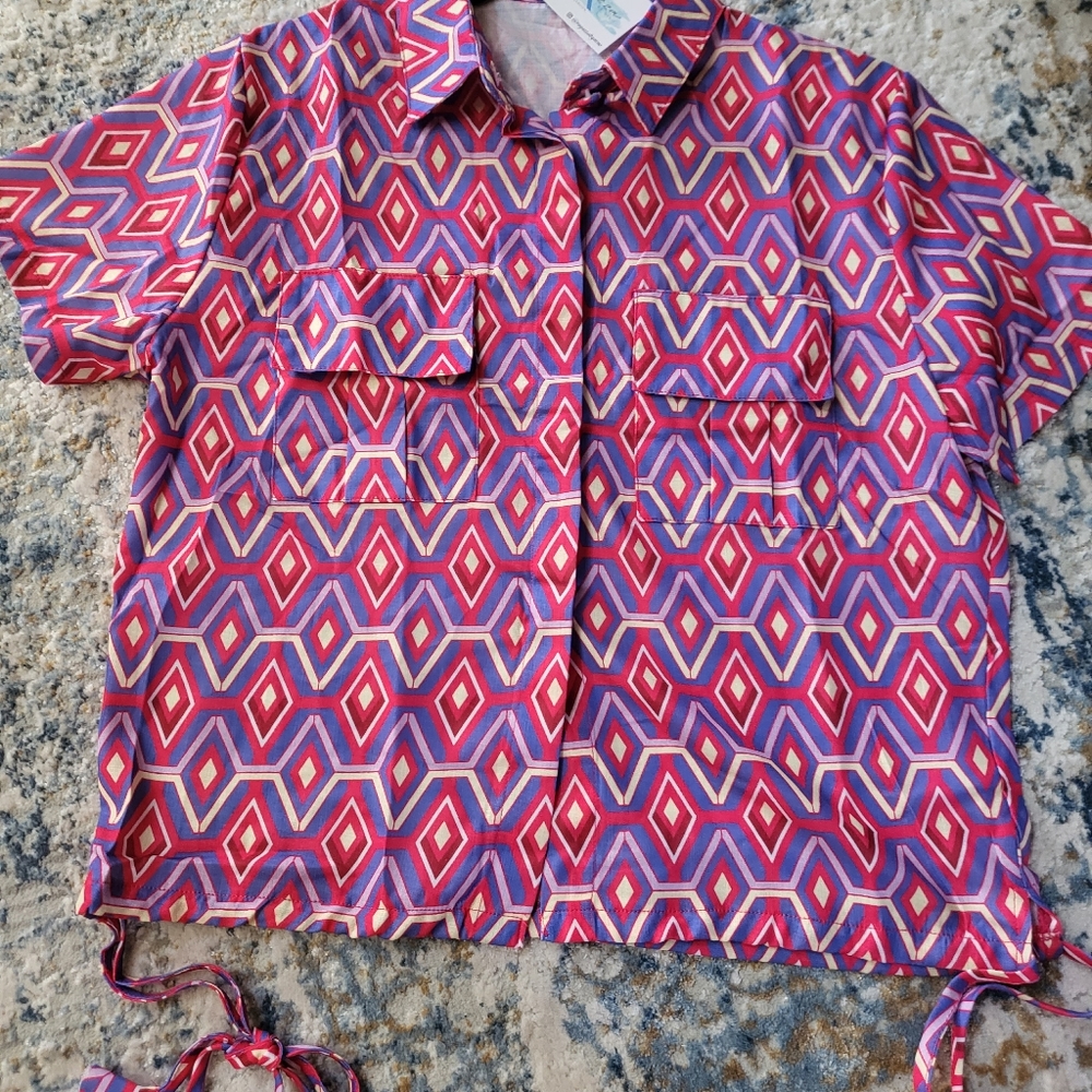 Fuchsia printed top